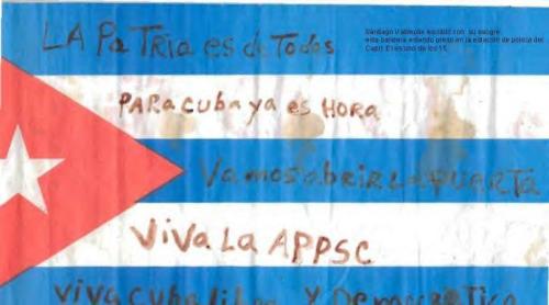 Mensagem escrita com sangue de um cubano prisioneiro